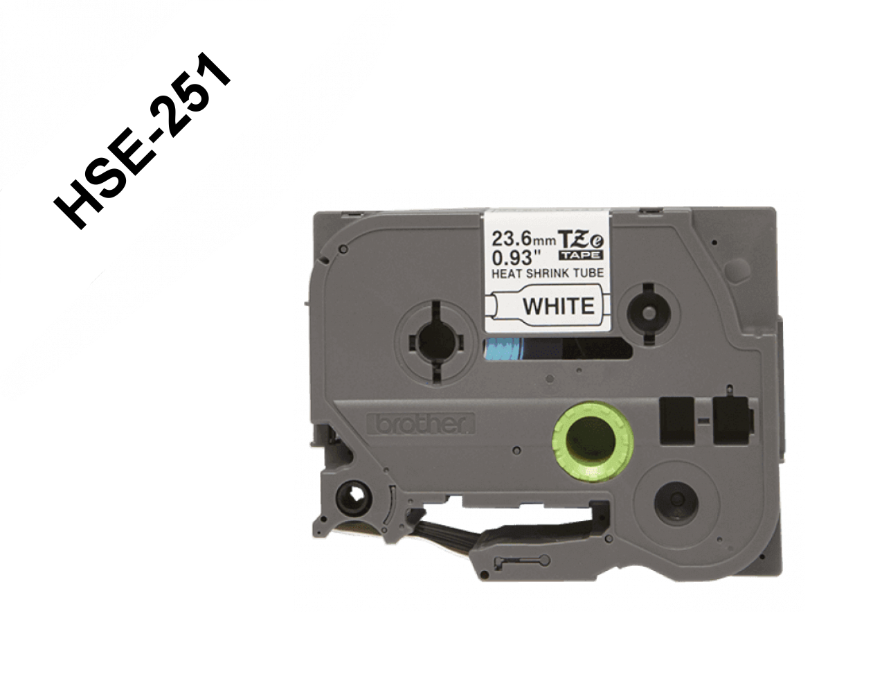 HSE-251 BROTHER 23,6mm Termocontraíble 7,3-14,3mm Negro sobre Blanco Rotulador 1,5 metros