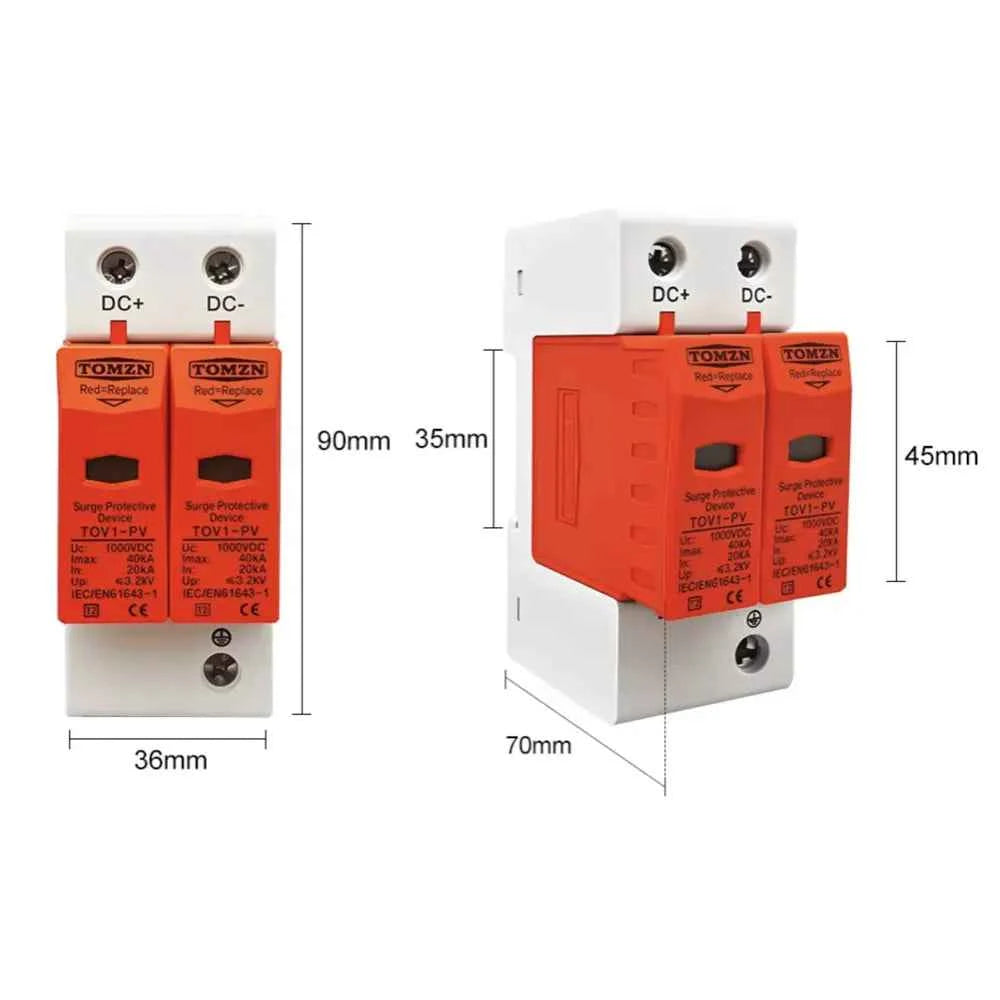 Protector Contra Sobretensiones 500Vcc – Fotovoltaico 2P 20/40kA
