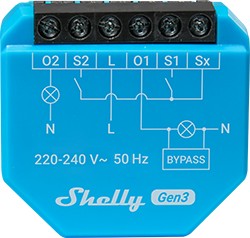 Interruptor inteligente de 2 canales sin cable neutro Wi-Fi y Bluetooth
