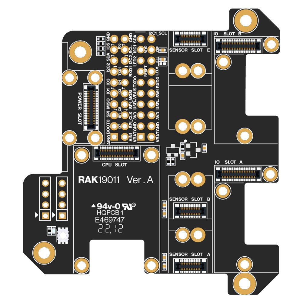 WisBlock Base con Power Slot (placa base + módulo de alimentación) - RAK19010 Base Board con Power Slot - RAK19015 Batería