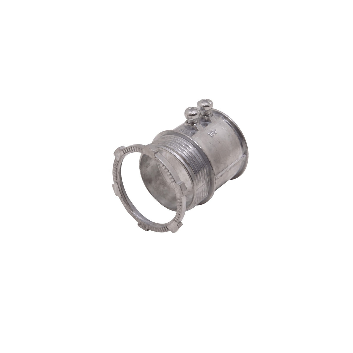 EMT15-SA Conector de Salida de Caja de 1-1/2 Pulgadas en Zinc con Rosca para Tubería Metálica Rígida E337830