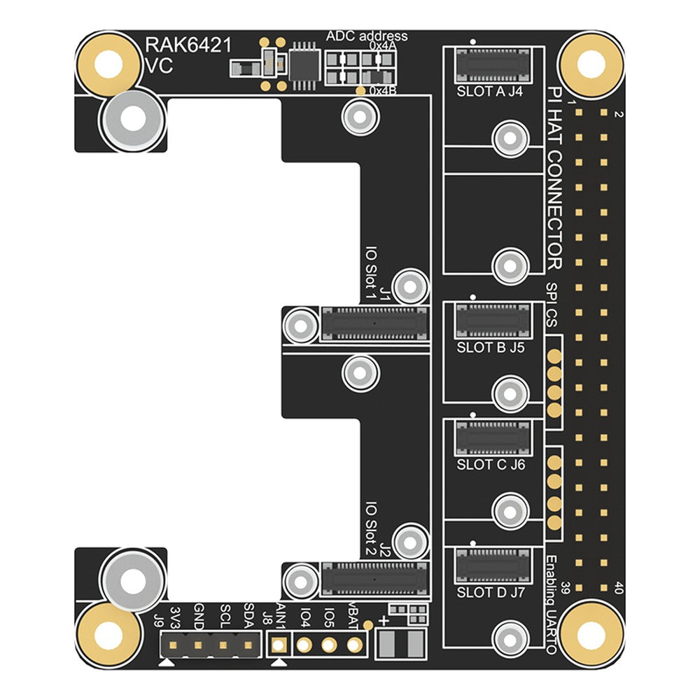 WisBlock HAT for Raspberry Pi RAK6421 - RAK6421 Pi Hat solo