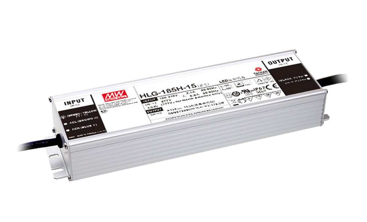 Driver LED carcasa metálica voltaje 185W 12V HLG-185H-12B Sin Caja