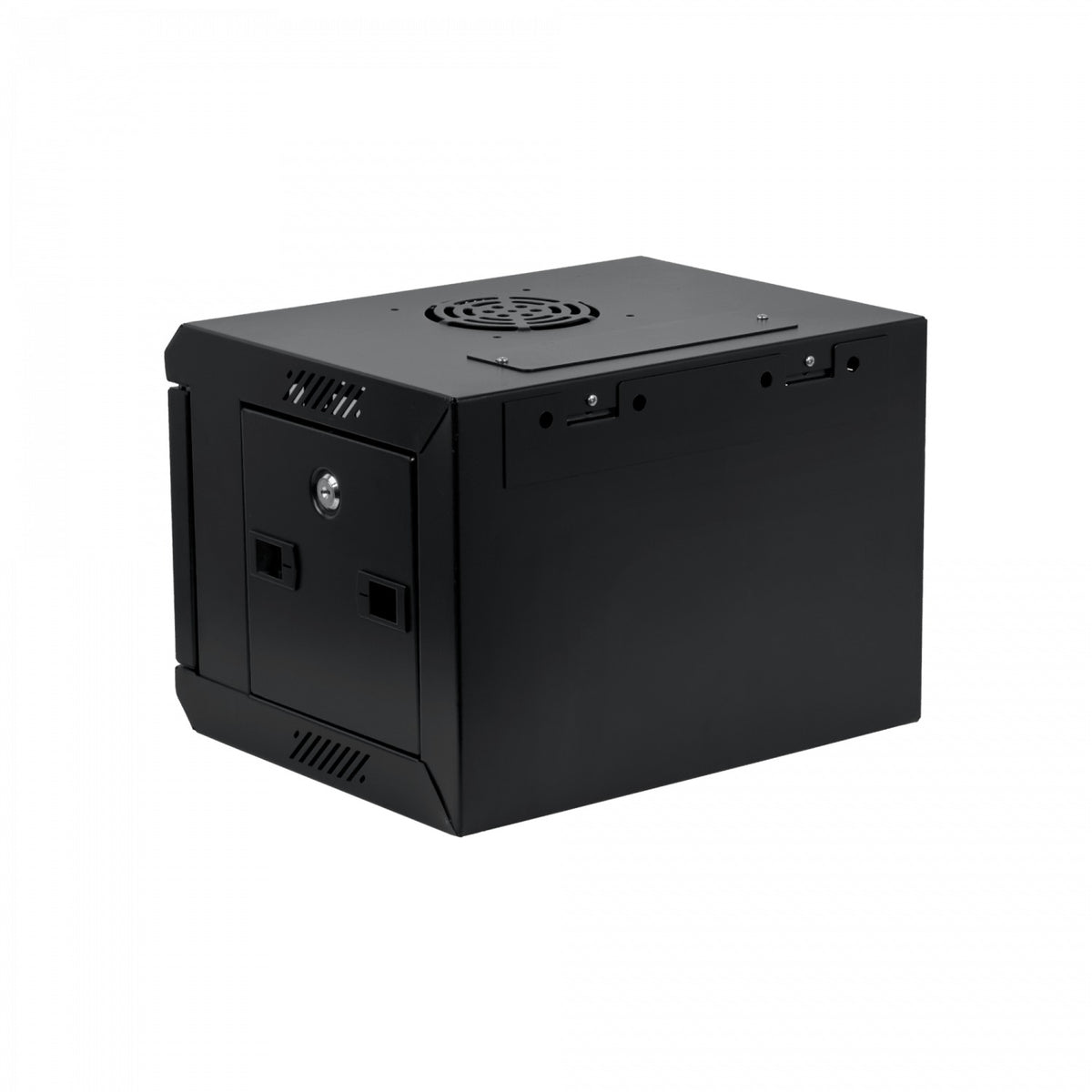 RK1004-3L LINKMADE Armario Rack de 4 Unidades, 10 Pulgadas de Ancho y 30cm de Fondo, Negro con Puerta de Cristal