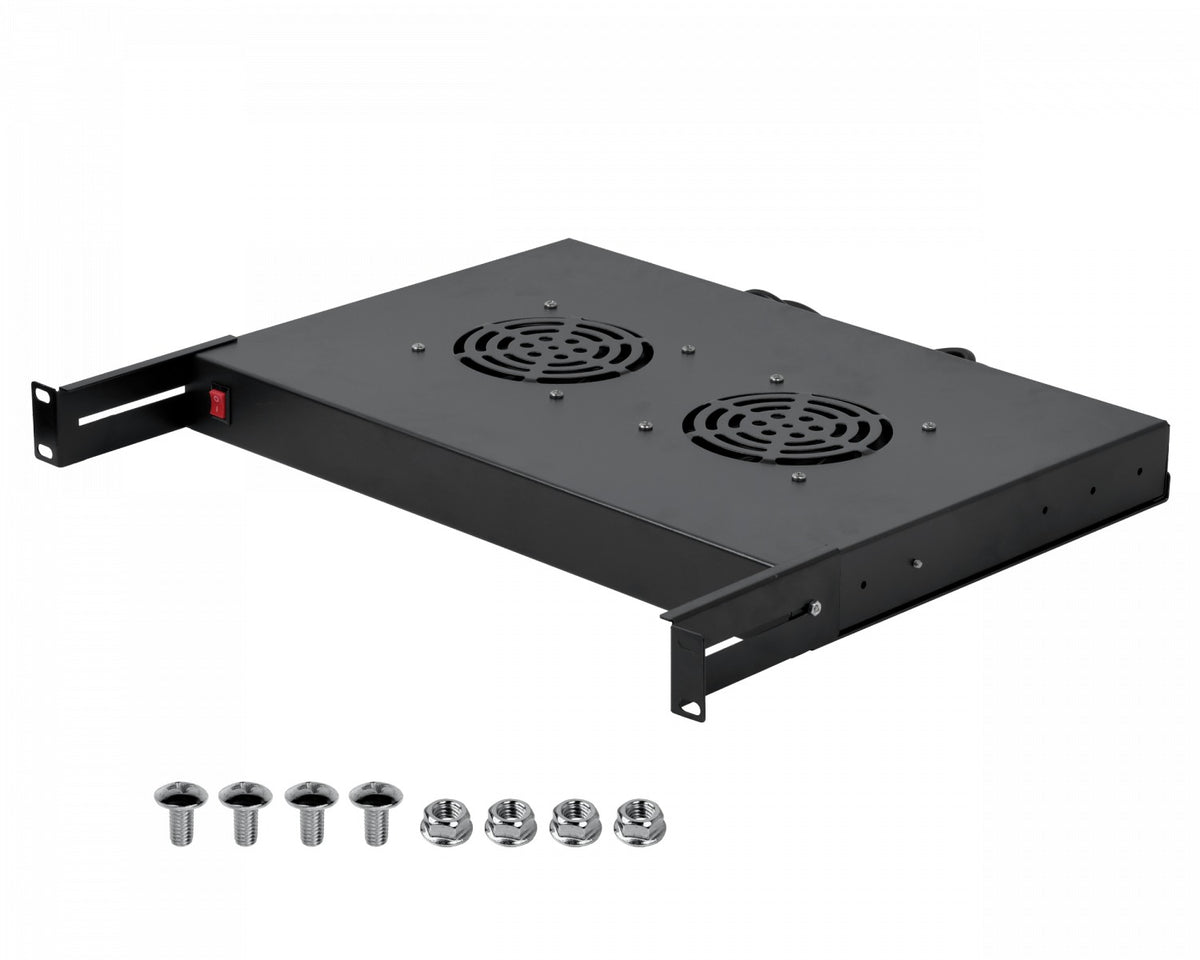 RAT-1L LINKMADE 1U 2-Coolers Negro c/Interruptor-Encendido 220VAC