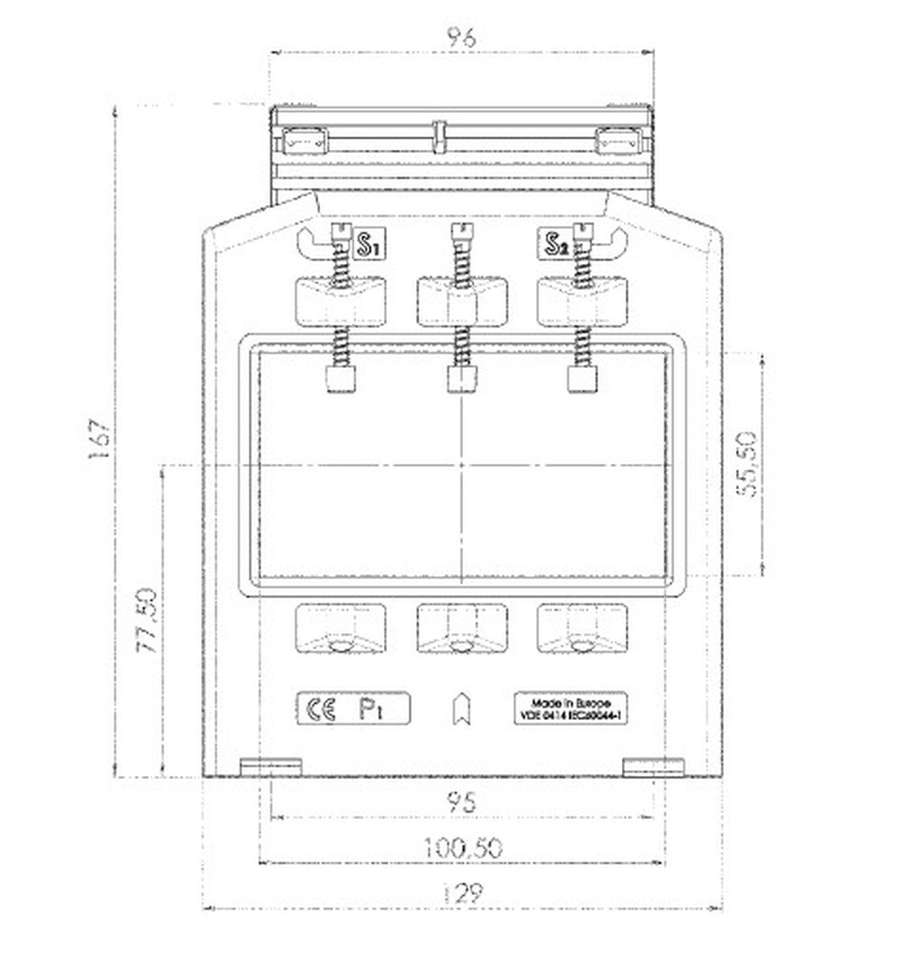 Transformador de corriente 600/5A 5VA clase 1 serie ASK 105.6 (Ventana 100x55mm)