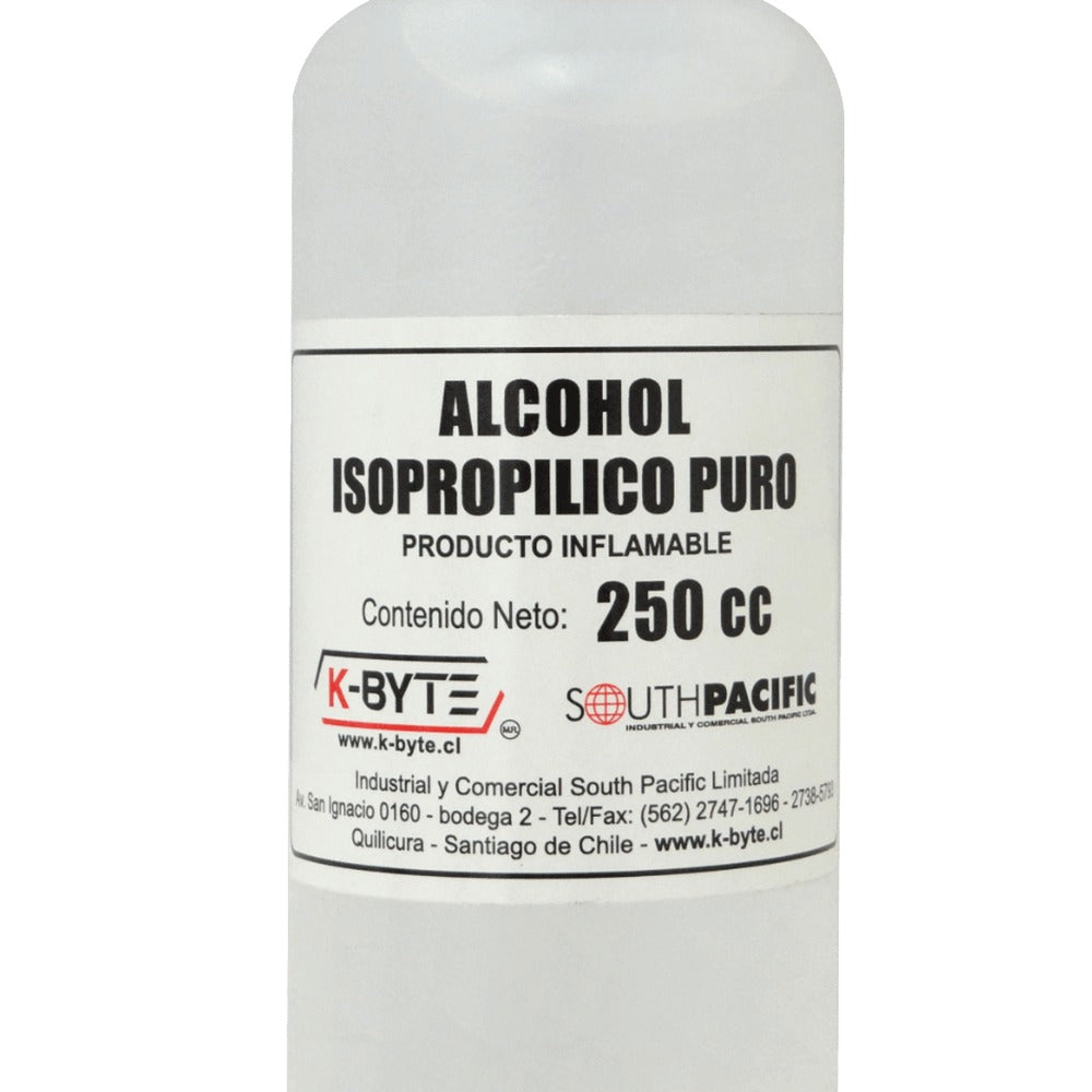 ALCOHOL-4 Botella 250ml Alcohol Isopropilico 1/4Lt para Limpieza