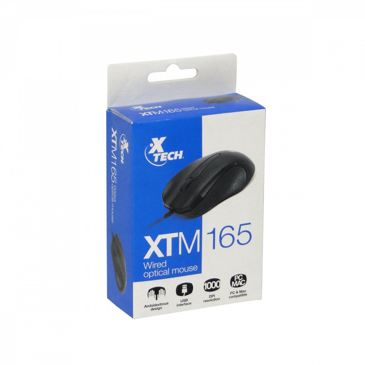 XTM165 XTECH Ratón con cable USB-AM de 125cm color negro sensor óptico