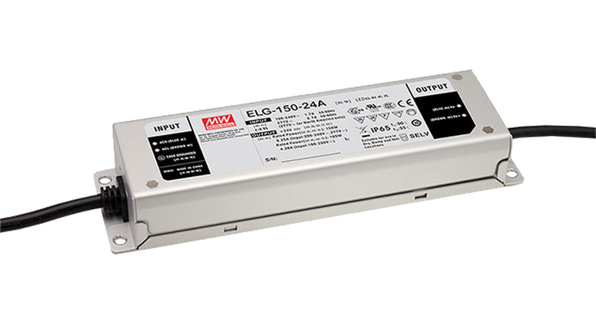 Driver LED carcasa metálica voltaje PFC opcional DALI 150W ELG-150 - 12V - D2 - Smart Timer / Programable