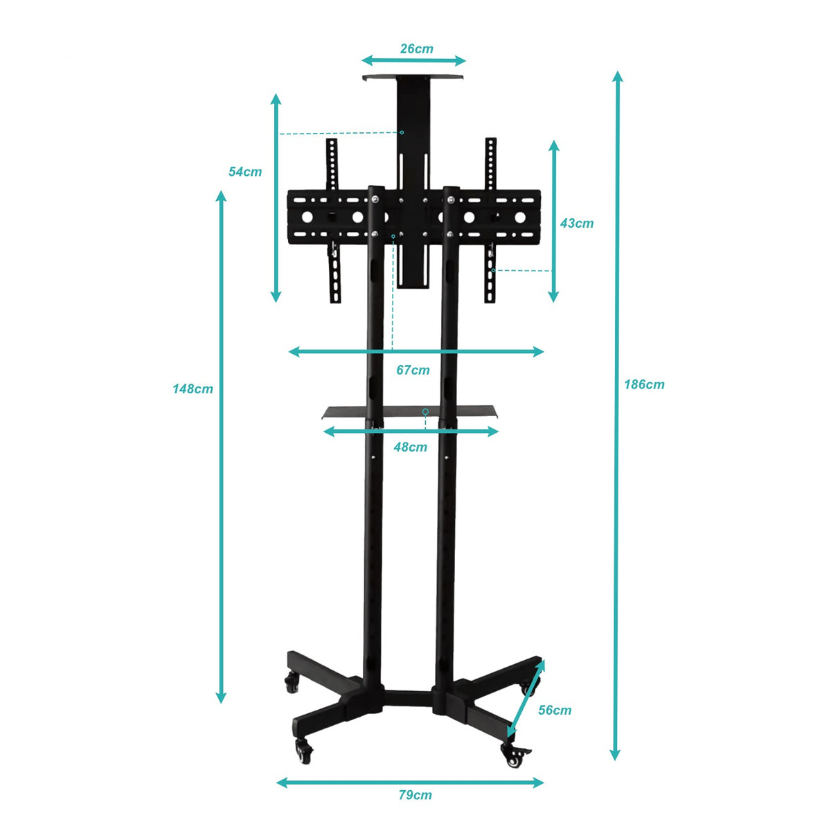 TV-MOVIL Soporte con Ruedas para Televisor de 32 a 65 Pulgadas