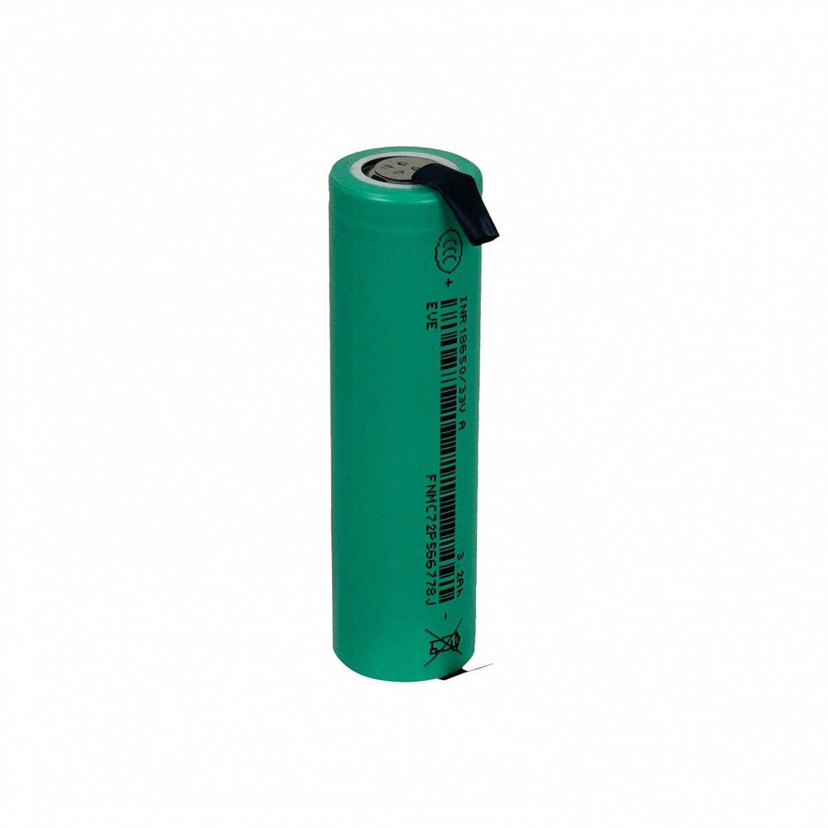 18650-P 18x65mm 1-Celda Soldable 3,7V 3200mAh Ion-Litio Recargable Acumulador 11,84Wh
