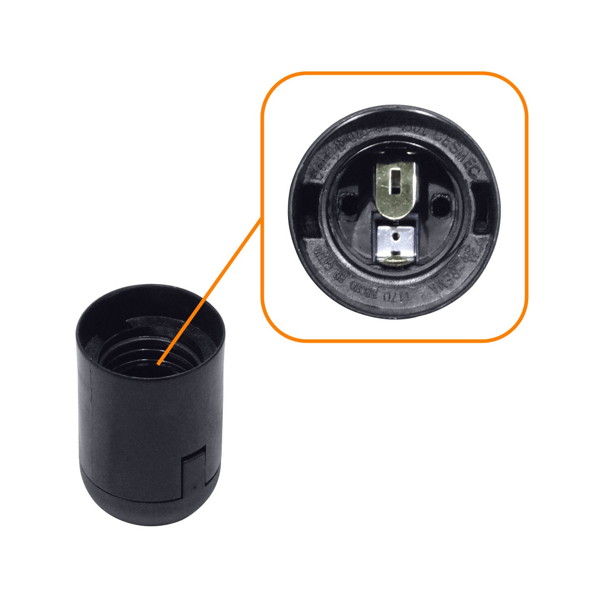 SOQ-E27-N Portalámparas volante E27 negro REMA, 150 W, 250 VCA