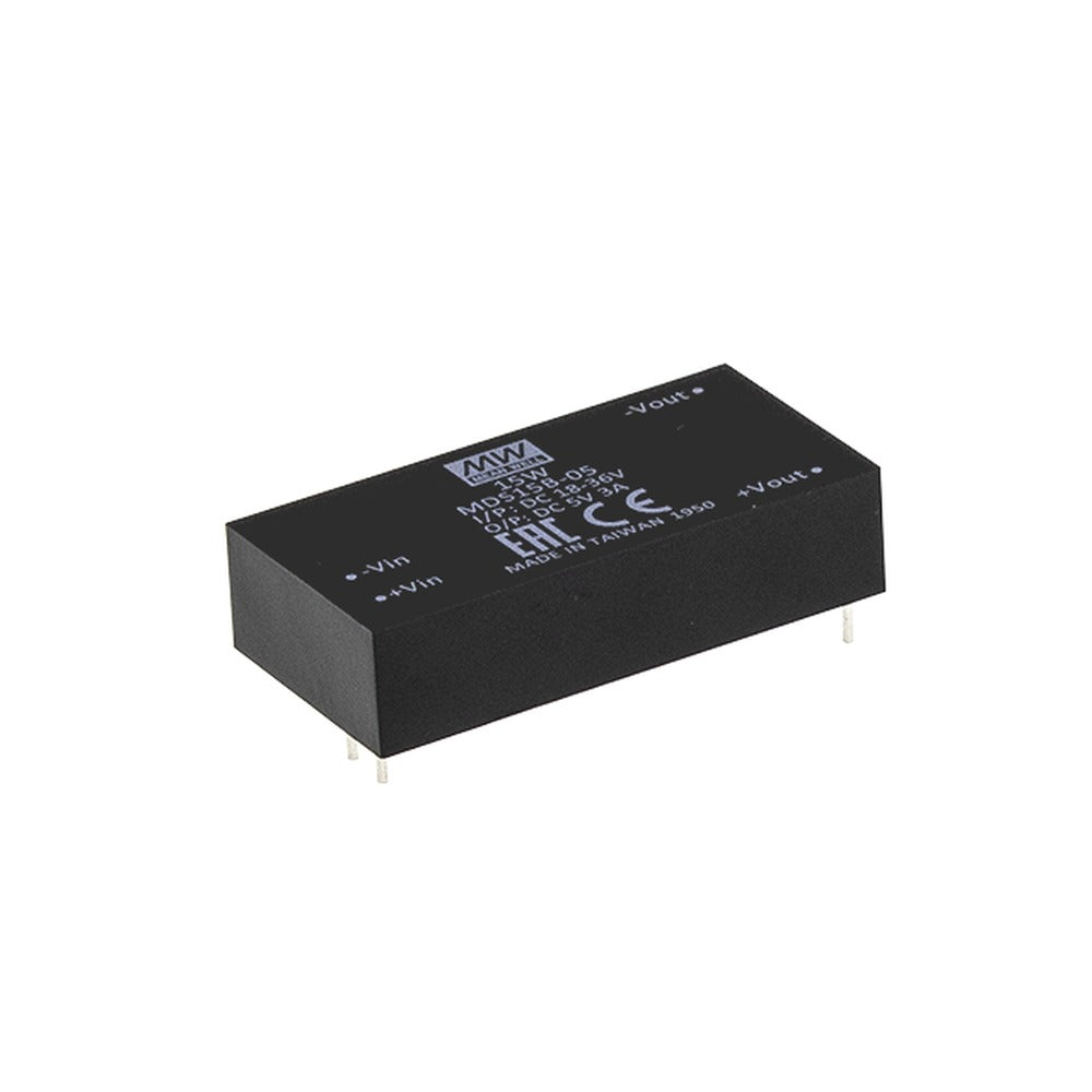 Conversor DC-DC modular médico 15W MDS15 - 18 a 36VDC - 12V