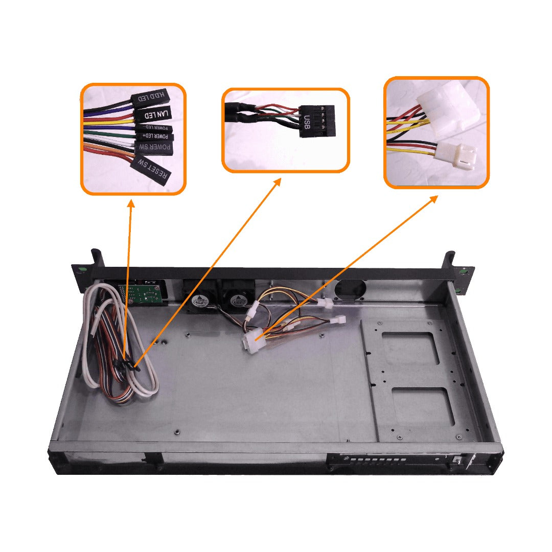 RAG-1U LINKMADE Carcasa Rack 1U para 2 Discos Duros y 1 Bahía 5.25 Mini-ITX sin Fuente de Alimentación REQ/FATX-1U