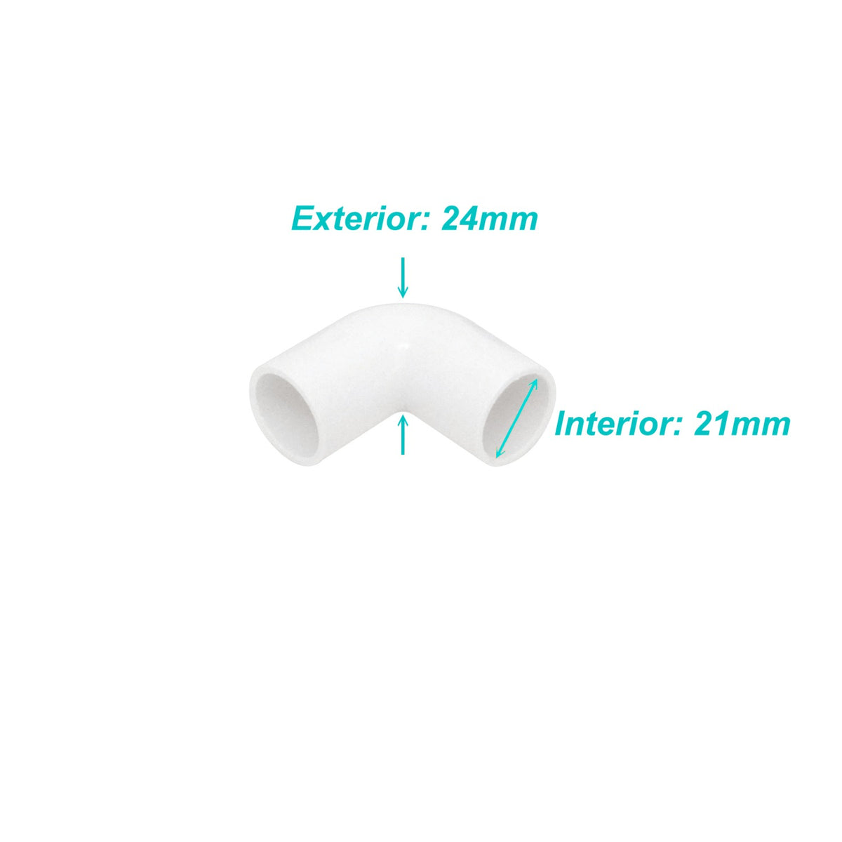 PVC20-CK LINKCHIP Curva Pequeña de 20mm para Conducto de PVC Blanco