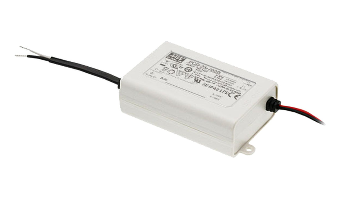Driver LED plástico PFC 25W PCD-25 - 180 a 295VAC - 350mA (comúnmente usado)