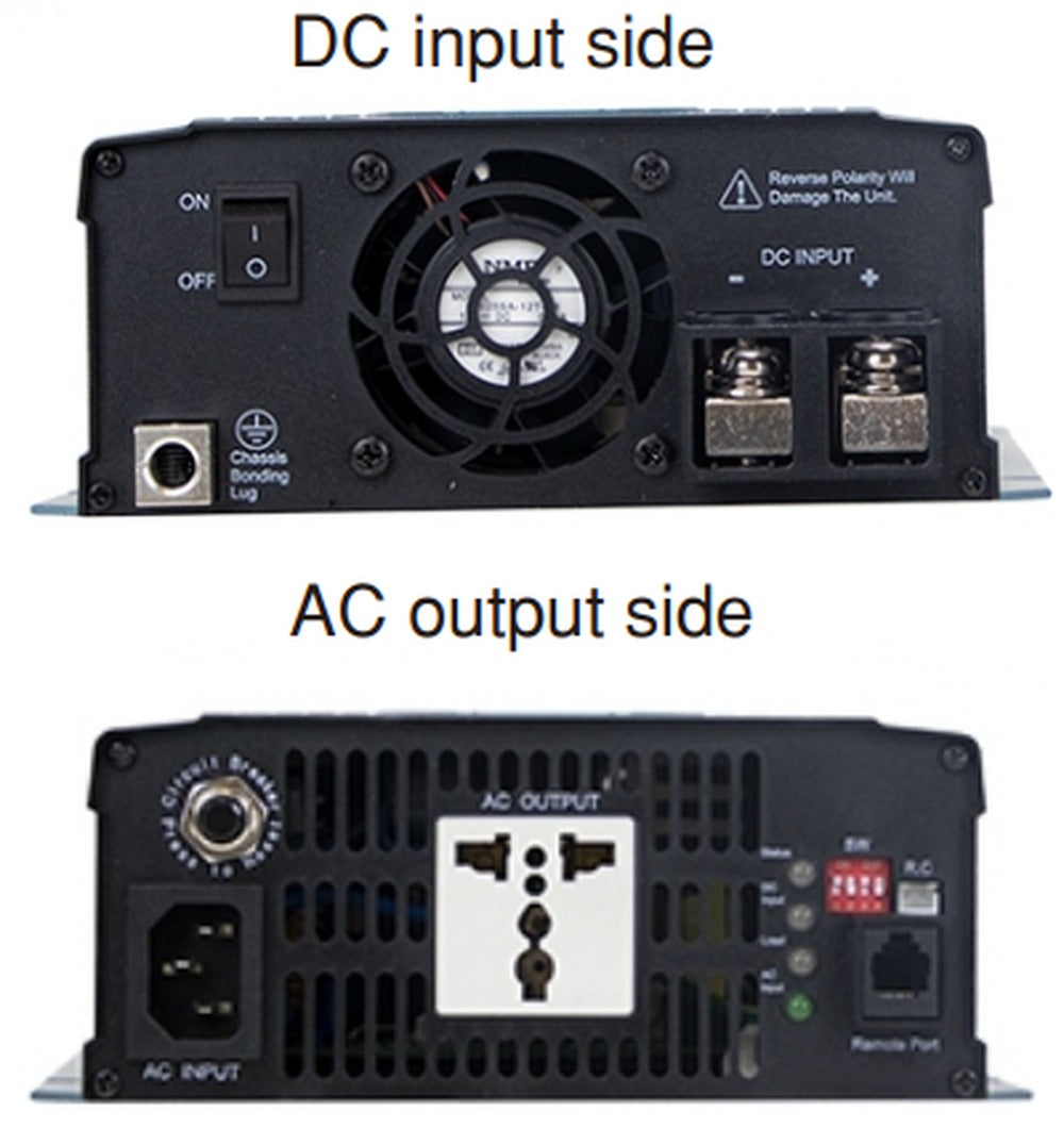 Inversor onda pura con UPS bypass 1200W NTU-1200 - UN - Universal - 12VDC - 110VAC