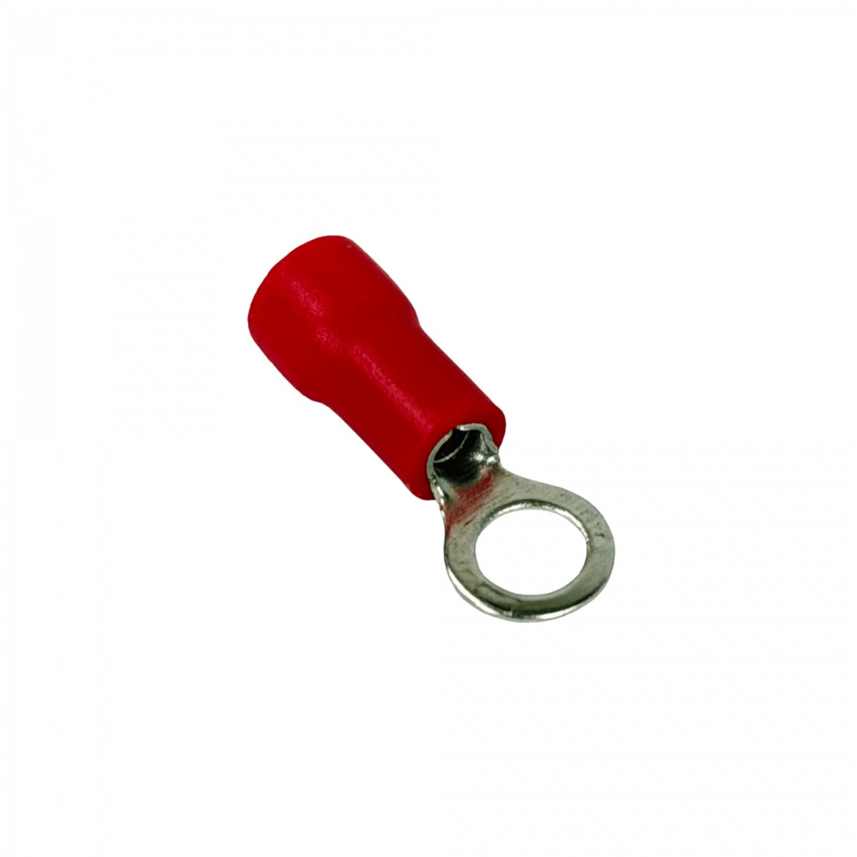 OJO-4315 Terminal Ojal de 4,3mm para cable 0,5-1,5mm², paquete de 100 unidades, conector rojo con aislamiento de PVC