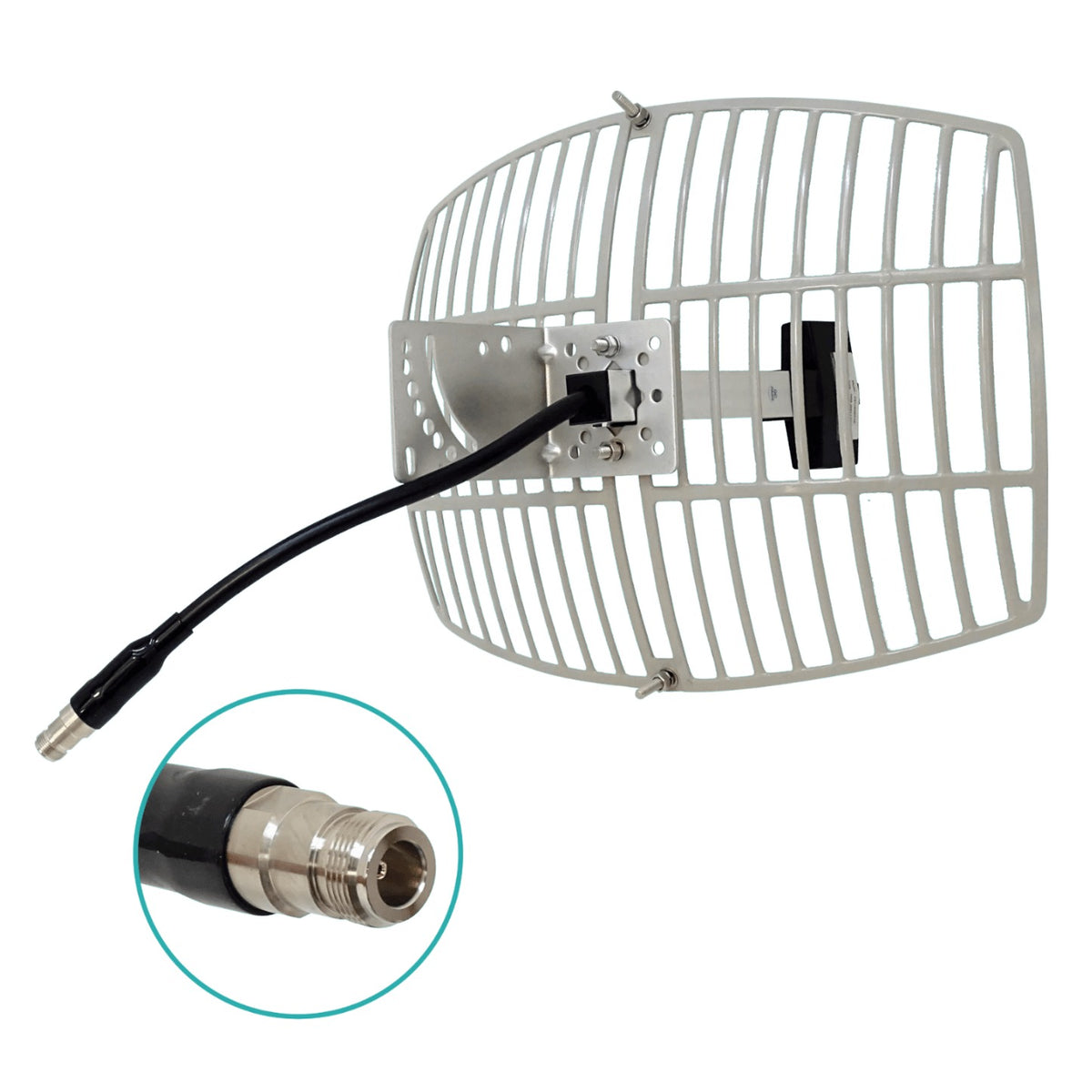 ANT-2415 Antena de Rejilla 15dBi 2,4GHz-2,48GHz 16ºx21º Conector N Hembra 30cm Desmontable 30x40cm