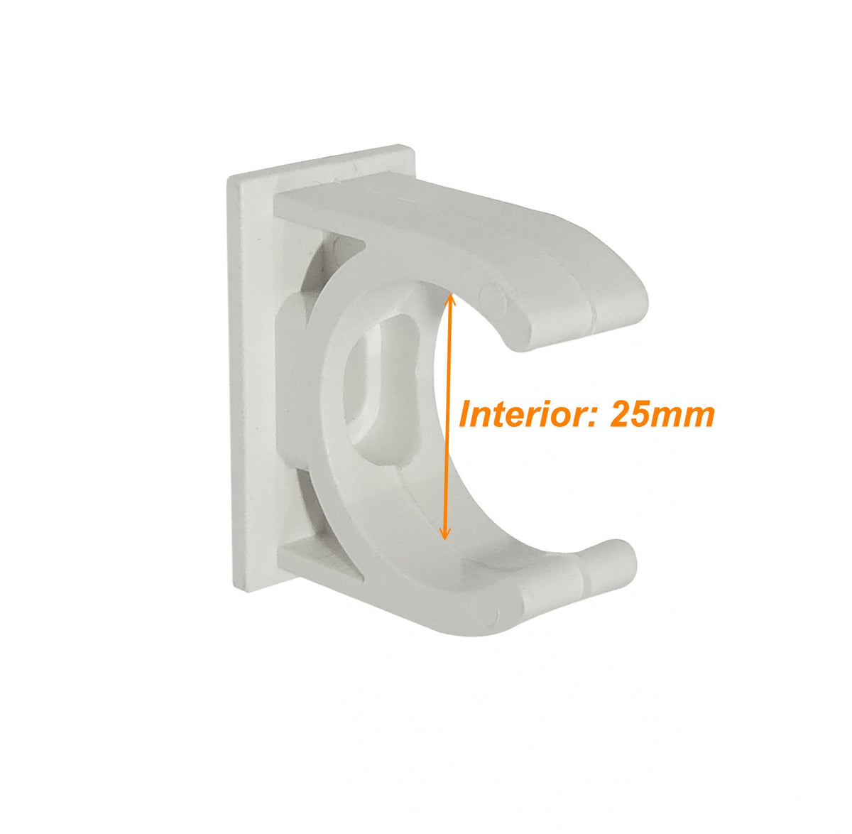 PVC25-A LINKCHIP Abrazadera de fijación 25mm para tubo PVC blanco con tornillo incluido