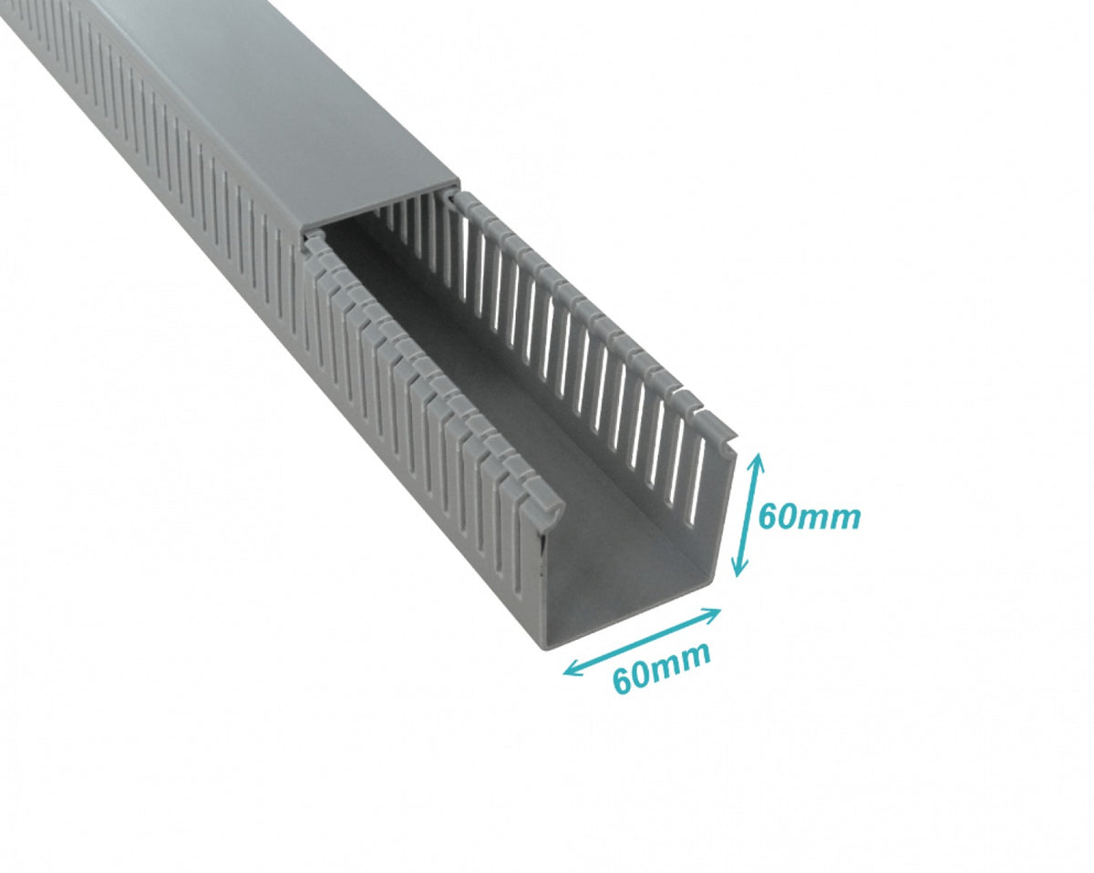 RAD-E6 Bandeja Perforada 2 metros x 60x60mm Color Gris para Cuadro Eléctrico