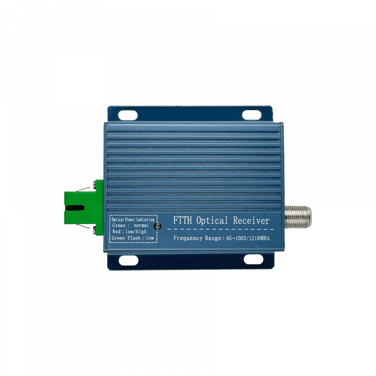 VR-860MS WOLCK Receptor Óptico SC/APC a Conector-F Activo 1210-1610nm -15dBm 47-1000MHz Alimentación-12V