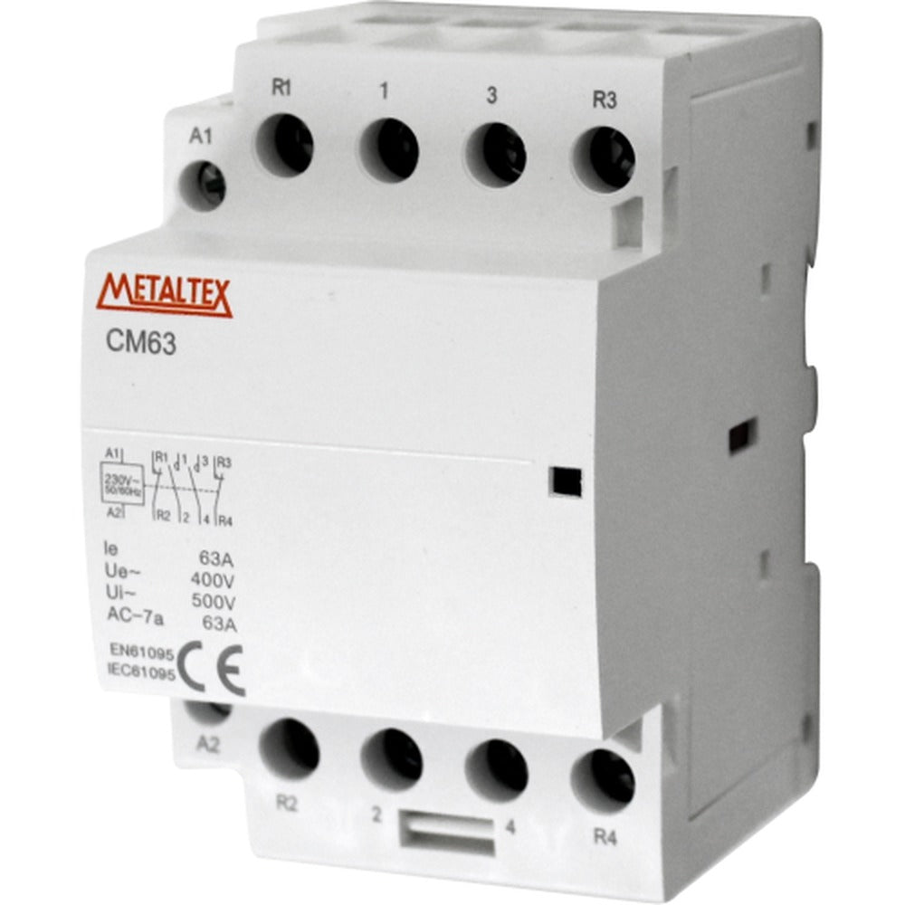 Contactor Modular bobina 230VAC 63A Serie CM63 - 4 Polos - 2NA+2NC - NO