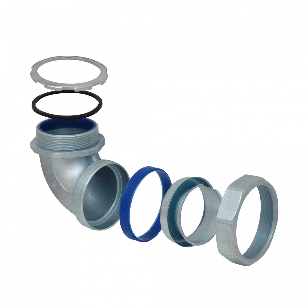 M03-SAC Conector metálico codo prensaestopas de 3 pulgadas para tubería flexible aislante, protección IP65