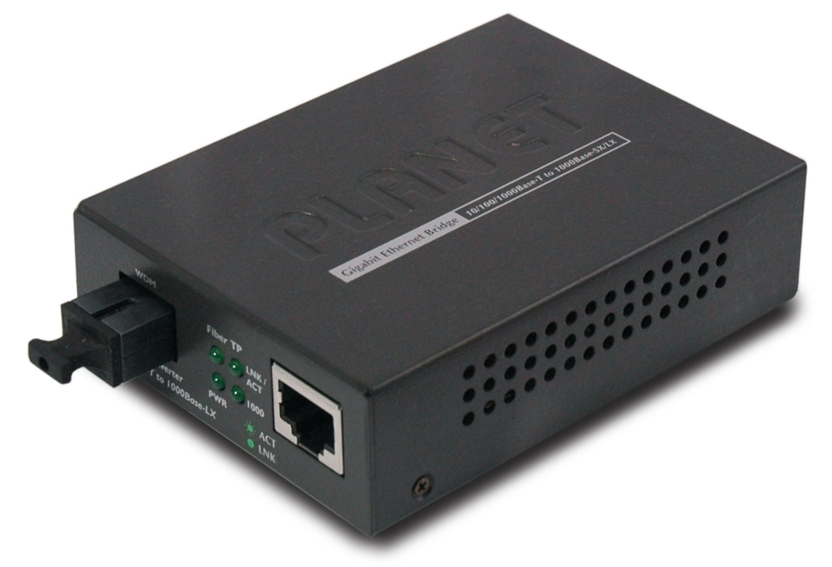 Conversor de Medios 10/100/1000BASE-T a 1000BASE-LX (WDM) TX:1310nm 60Km