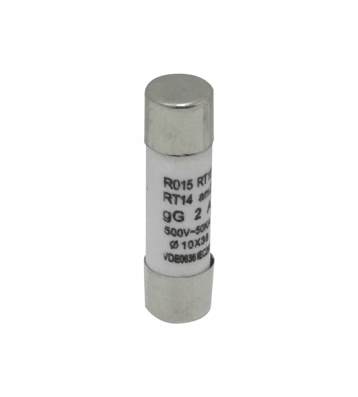 FUSE-2C Unidad 2A 10x38mm 500V 50KA Cartucho Fusible Cilíndrico 36mm-Longitud 9,5mm-Diámetro