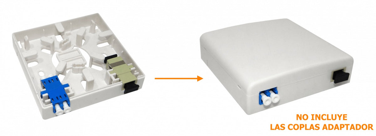 BOX-2 Caja Blanca de Terminación para Fibra NAP con 2 Manguitos y 2 CL Recta IP20