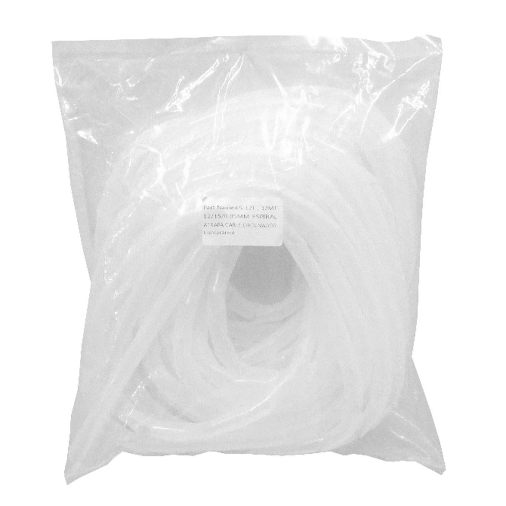 KS-12T Polietileno Semitransparente 12-19m 12/15/0,85mm Enrollado Organizador de Cables para Computadora
