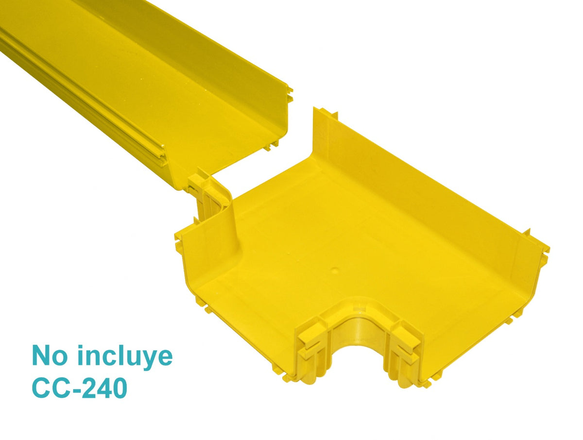 CCA-240-TH 240x100mm Derivación en Te Horizontal Amarilla PC+ABS LSZH Hembra
