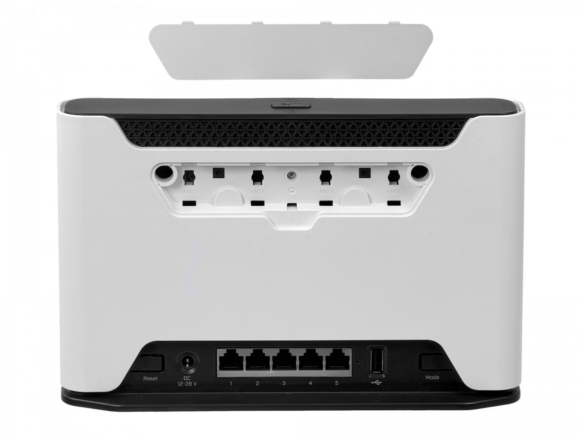 CHATEAU-LTE7 MIKROTIK Módem 4G Categoría 7 Rango 5-1000 Tarjeta SIM Conexión USB Nivel 4 Dual banda 2,4/5GHz Incluye Alimentación 24V Modelo D53G-5HACD2HND