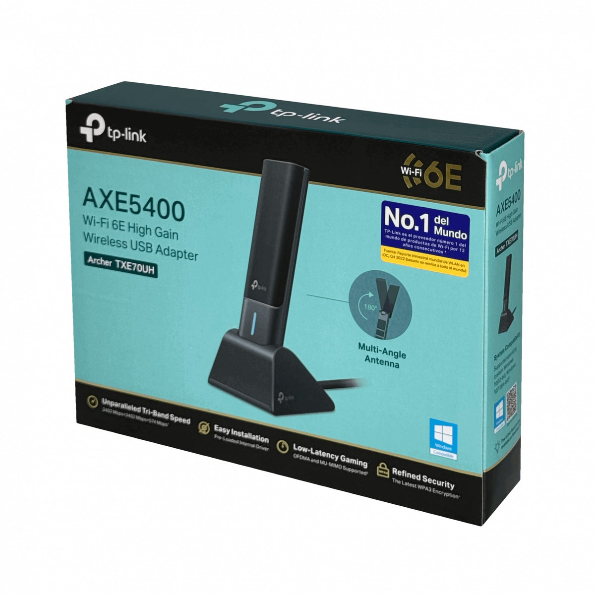 TXE70UH TP-LINK WiFi 6E 2402+2402+574Mbps triple banda 6/5/2,4GHz AXE5400 USB 3.0 Cable integrado 110cm