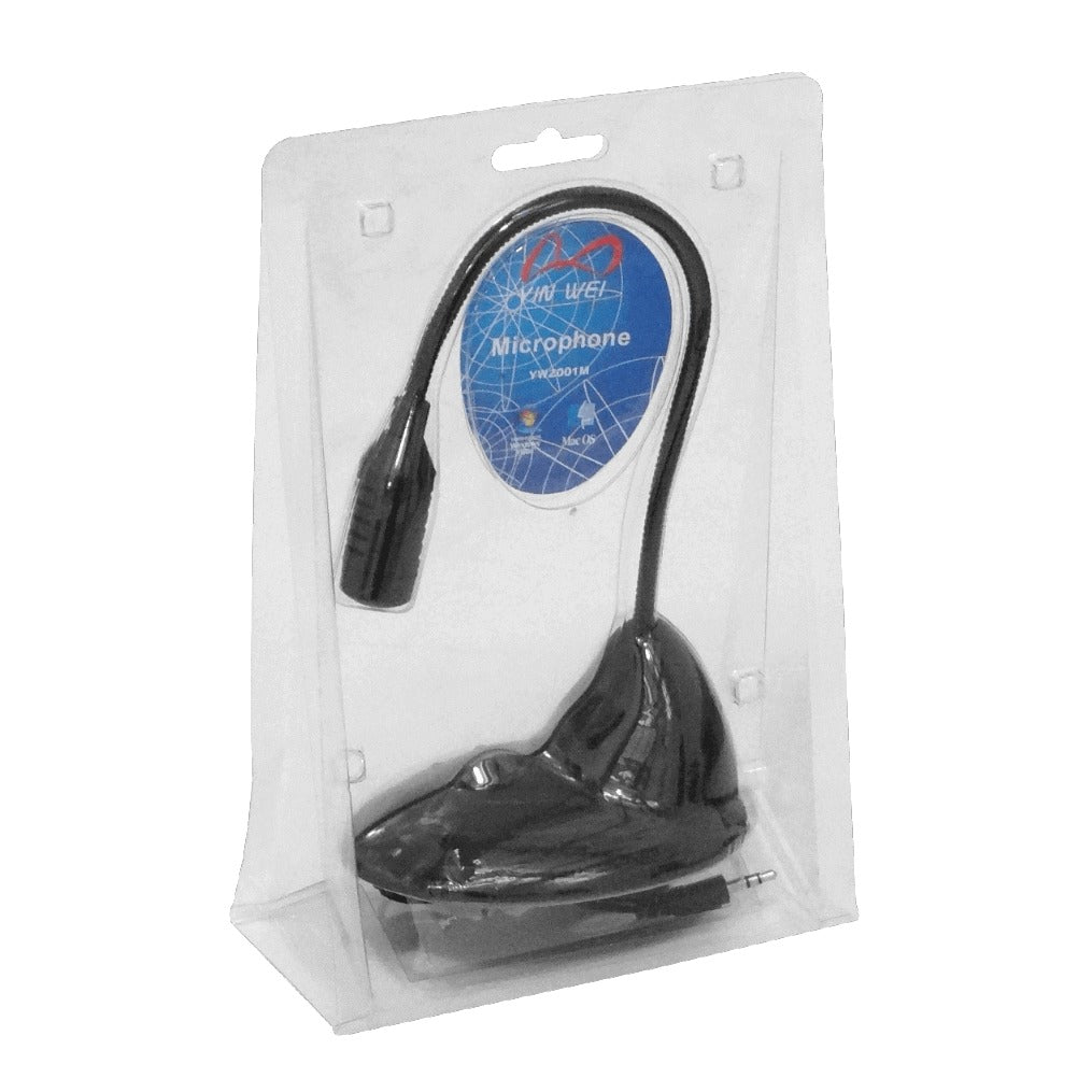 MIC-35 Micrófono de Escritorio con Conector 3,5mm Macho, Base y Cable de 130cm YW2001M