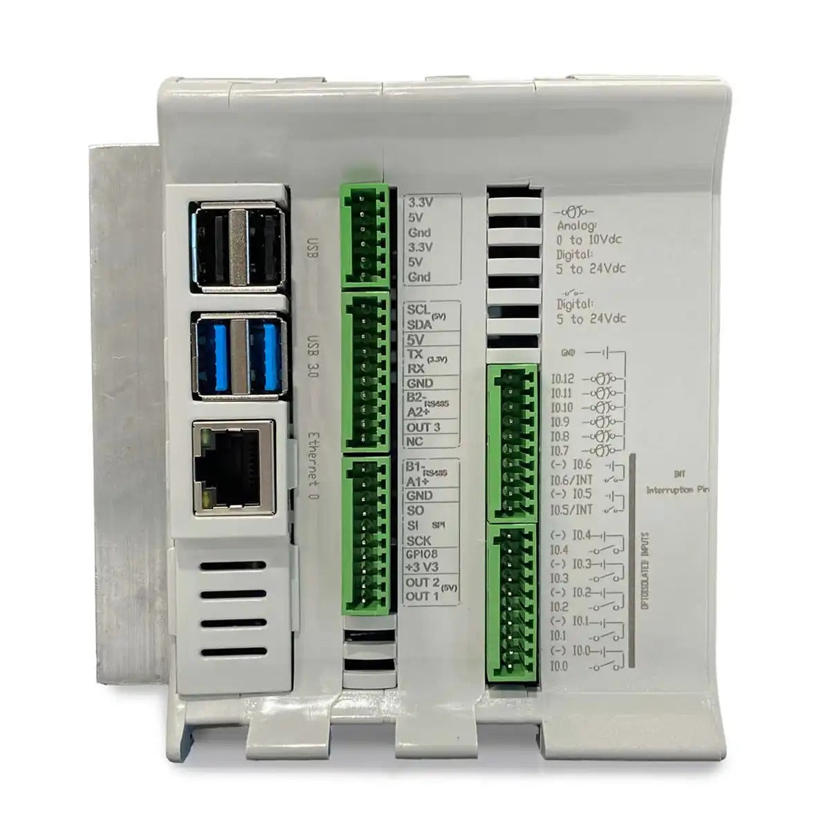 Controlador Lógico Programable Raspberry Pi 21 – 13 Puertos de Entrada 8 Puertos de Salida Sistema de Alimentación Ininterrumpida Incorporado y RS485/I2C/SPI