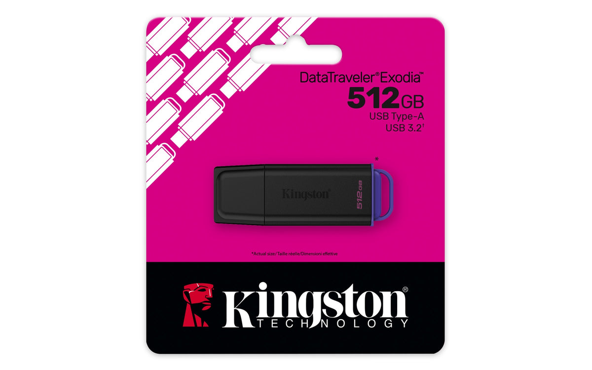 Kingston Technology DataTraveler 512GB Portátil USB 3.2 Gen 1 Exodia Negro + Violeta