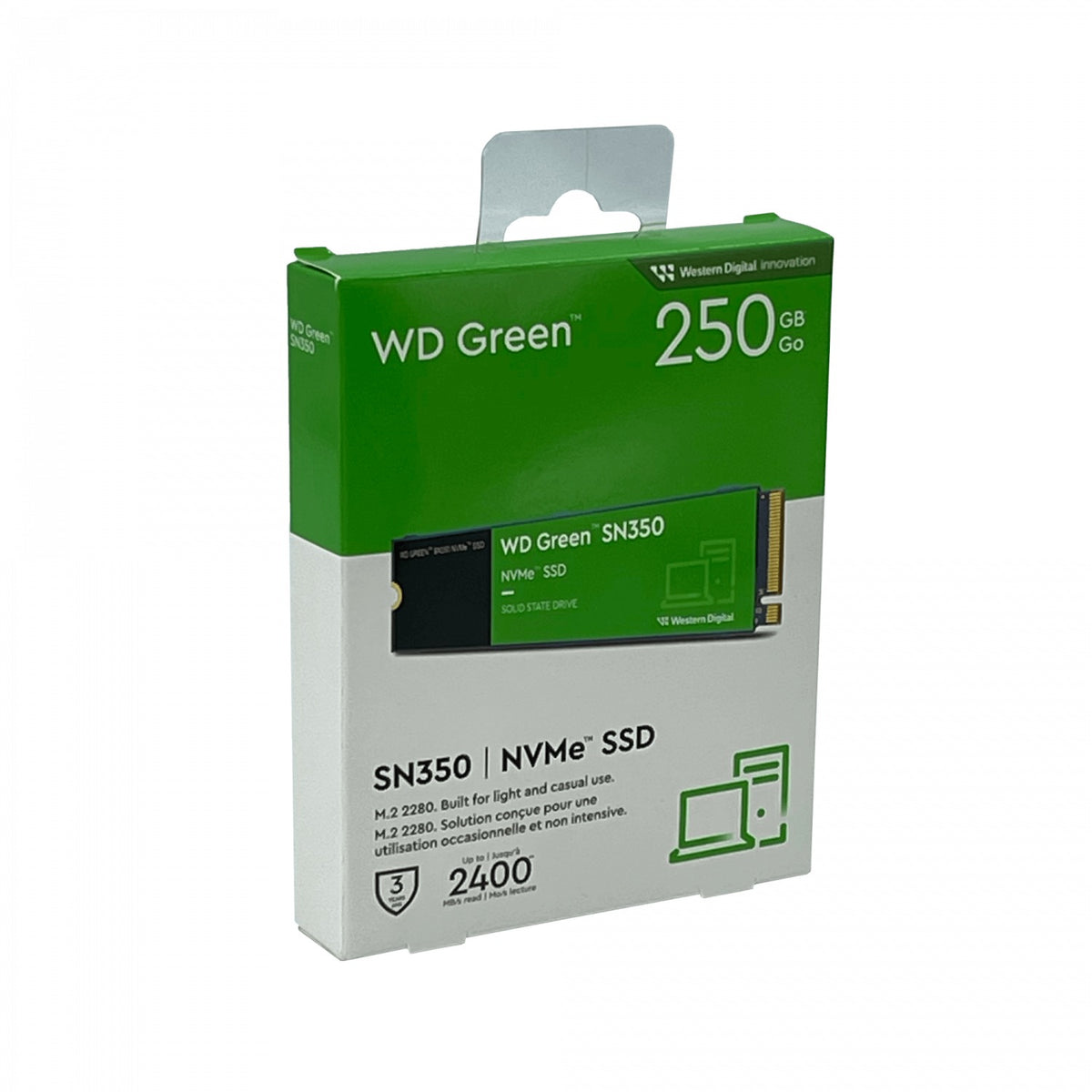 SSD250N WESTERNDIGITAL 250GB NVMe M.2 2400-900mb/s Disco Estado Sólido M.2 WDS250G2G0C