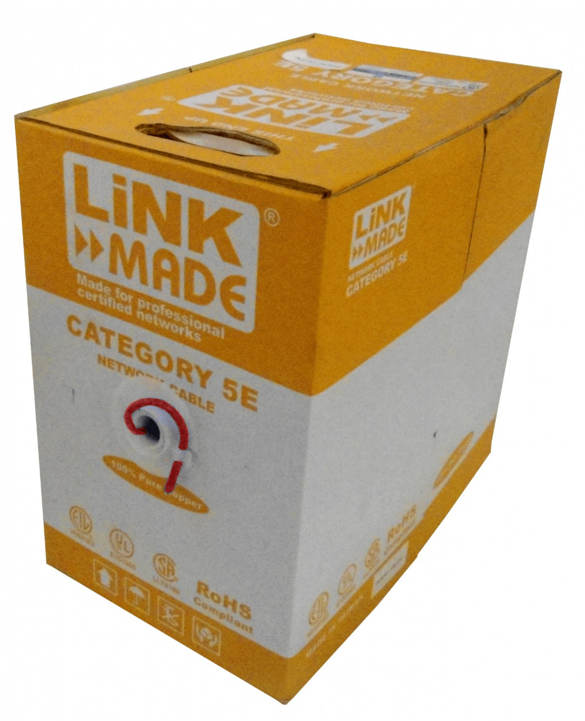 CBL-UR3 LINKMADE BOBINA UTP ROJO CAT5E COBRE 300 METROS CONDUCTOR ÚNICO