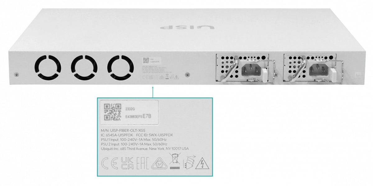 UISP-FIBER-OLT-XGS. UI OLT 8-GPON+10G 4-SFP28 Console-RJ45 MGMT-IP FTTHx2048 UISP-FIBER-OLT-XGS-EU UBIQUITI