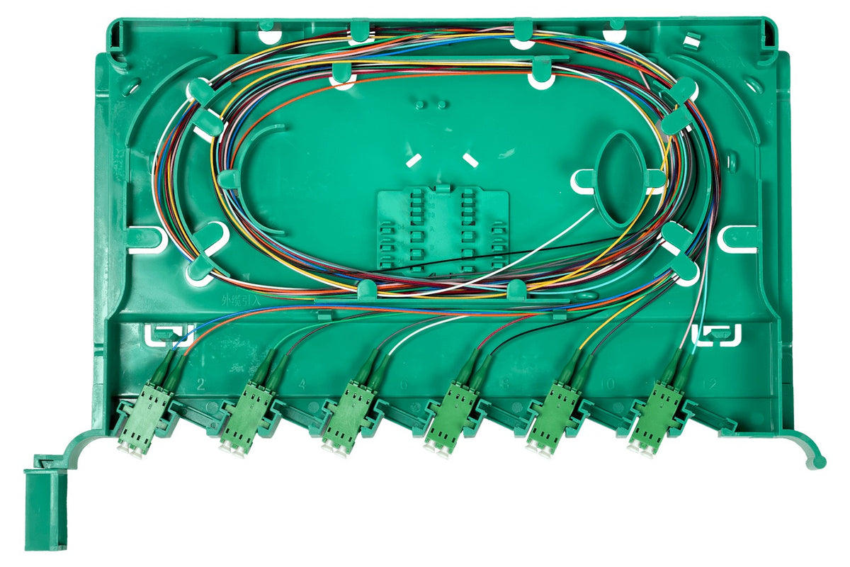 ODF-B Bandeja 12-LC/APC para Cabecera tipo ODF incluye pigtails-SM y coplas
