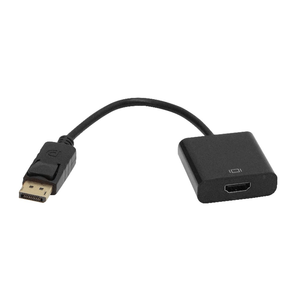 UL-DPHDMI Cable adaptador de video negro de 15cm, conector HDMI Hembra a DisplayPort Macho, resolución 1080p