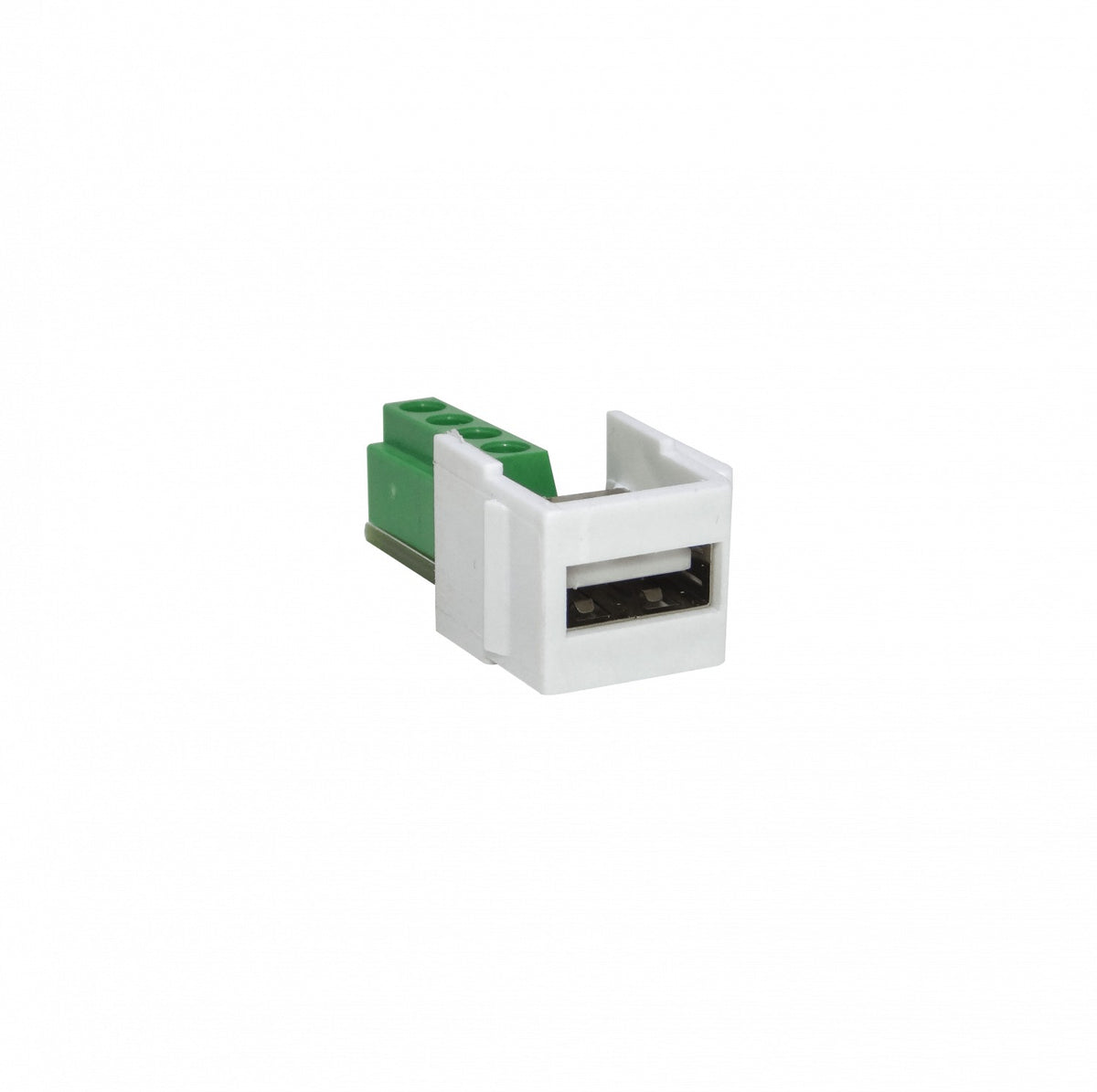 KUAT Conector Keystone USB-A Hembra a Regleta 4 Pines con Tornillos en Plástico Blanco