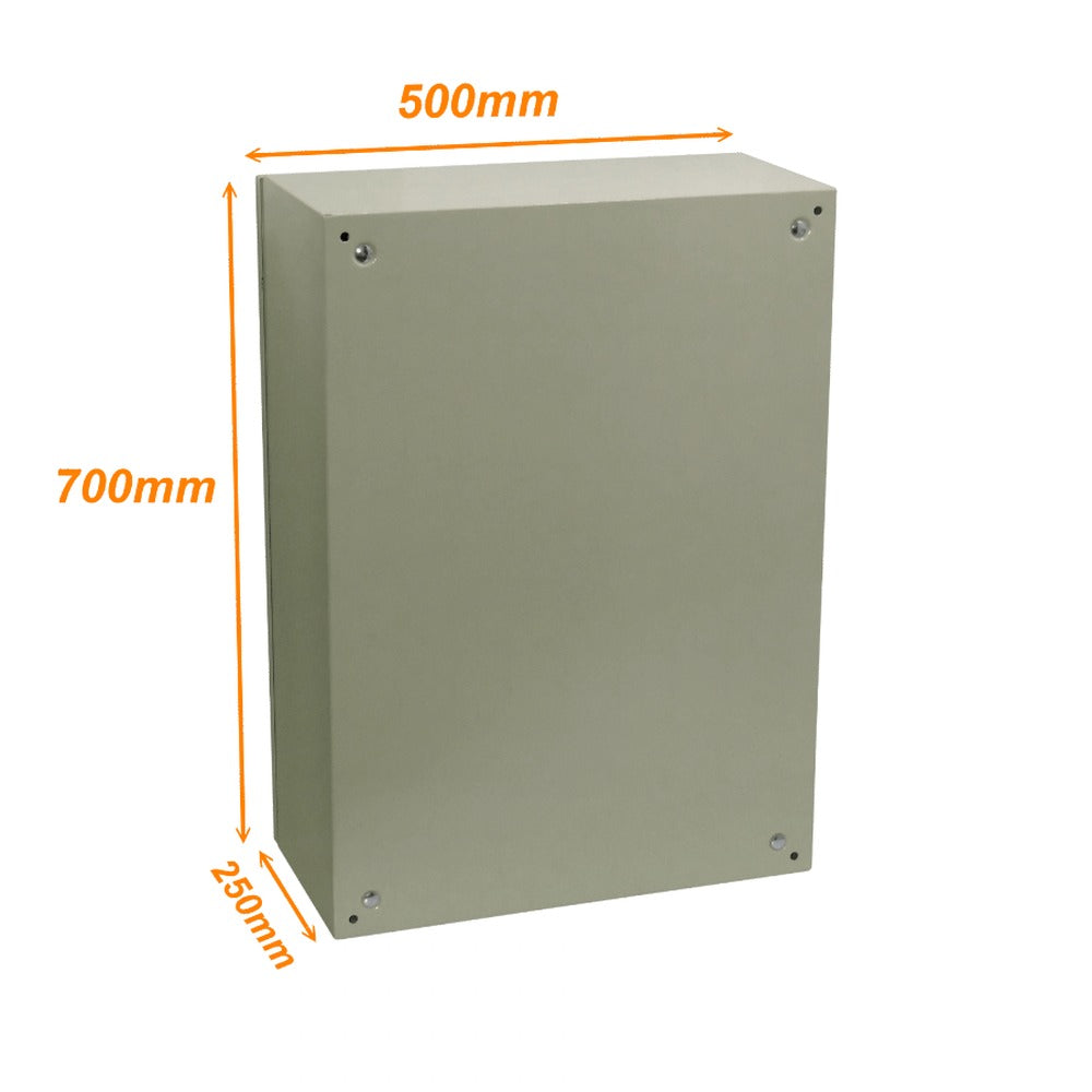 ST5-725 TIBOX 700x500x250mm 2-chapa-sin/Llave Caja Metalica IP66 Beige c/Placa