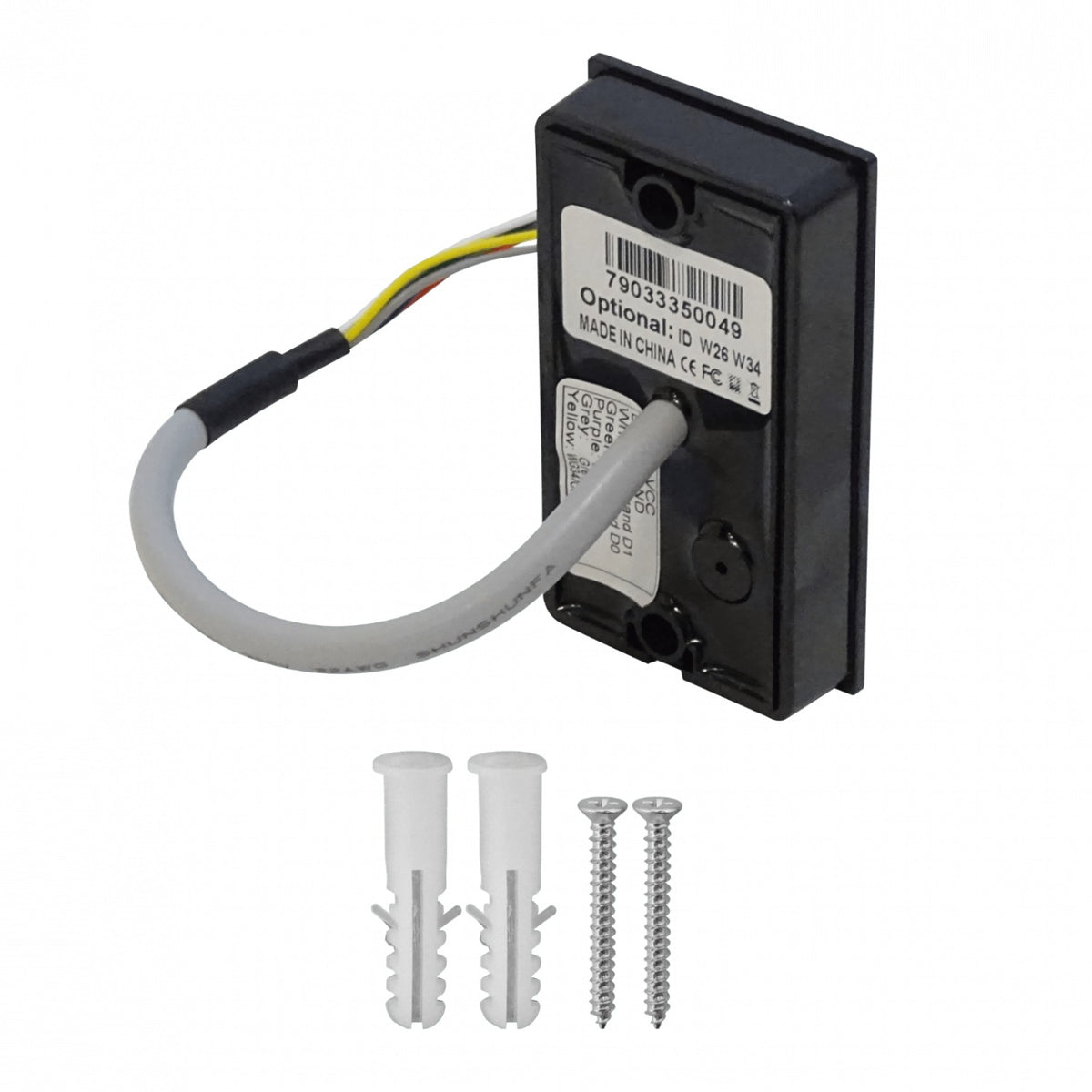 KR101E ZK Lector RFID 116x75mm Teclado req/6-14VDC 6-pin Zumbador sin-Pulsadores