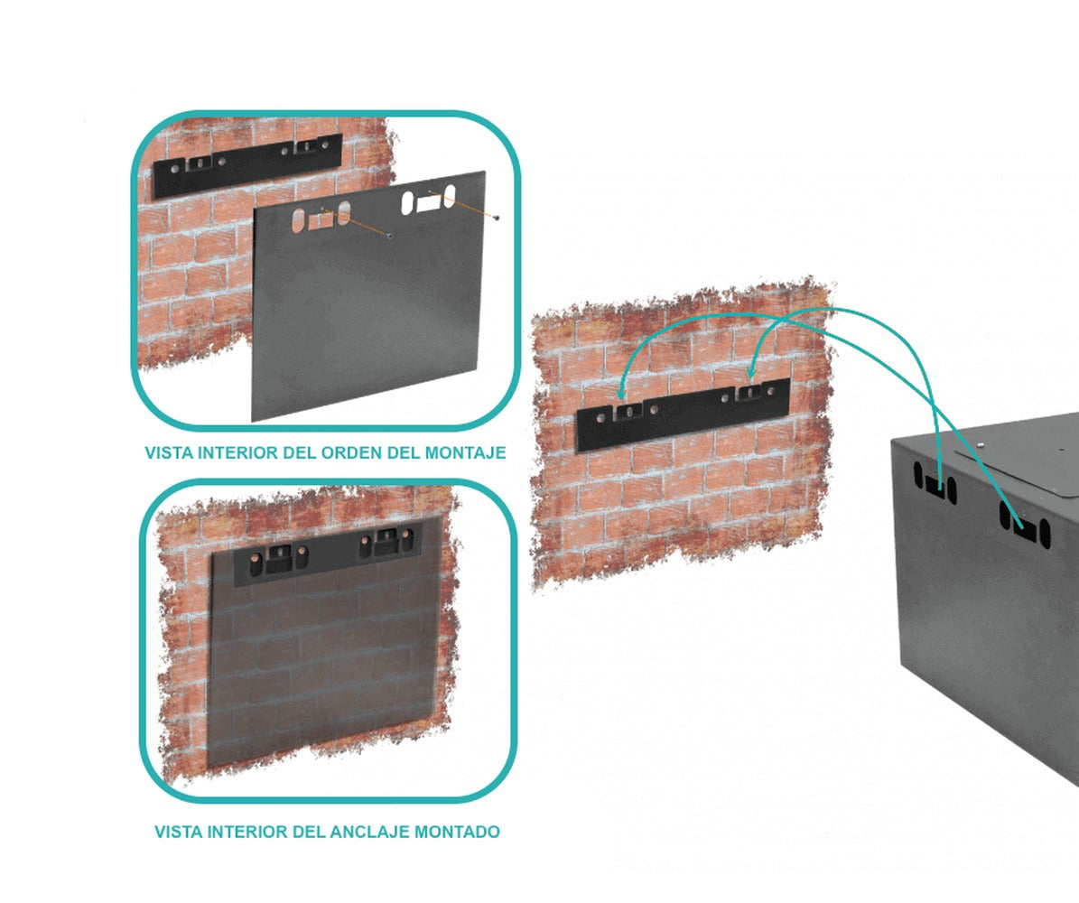 RK06-6L LINKMADE 60CM-FONDO 6U GABINETE RACK PARED NEGRO
