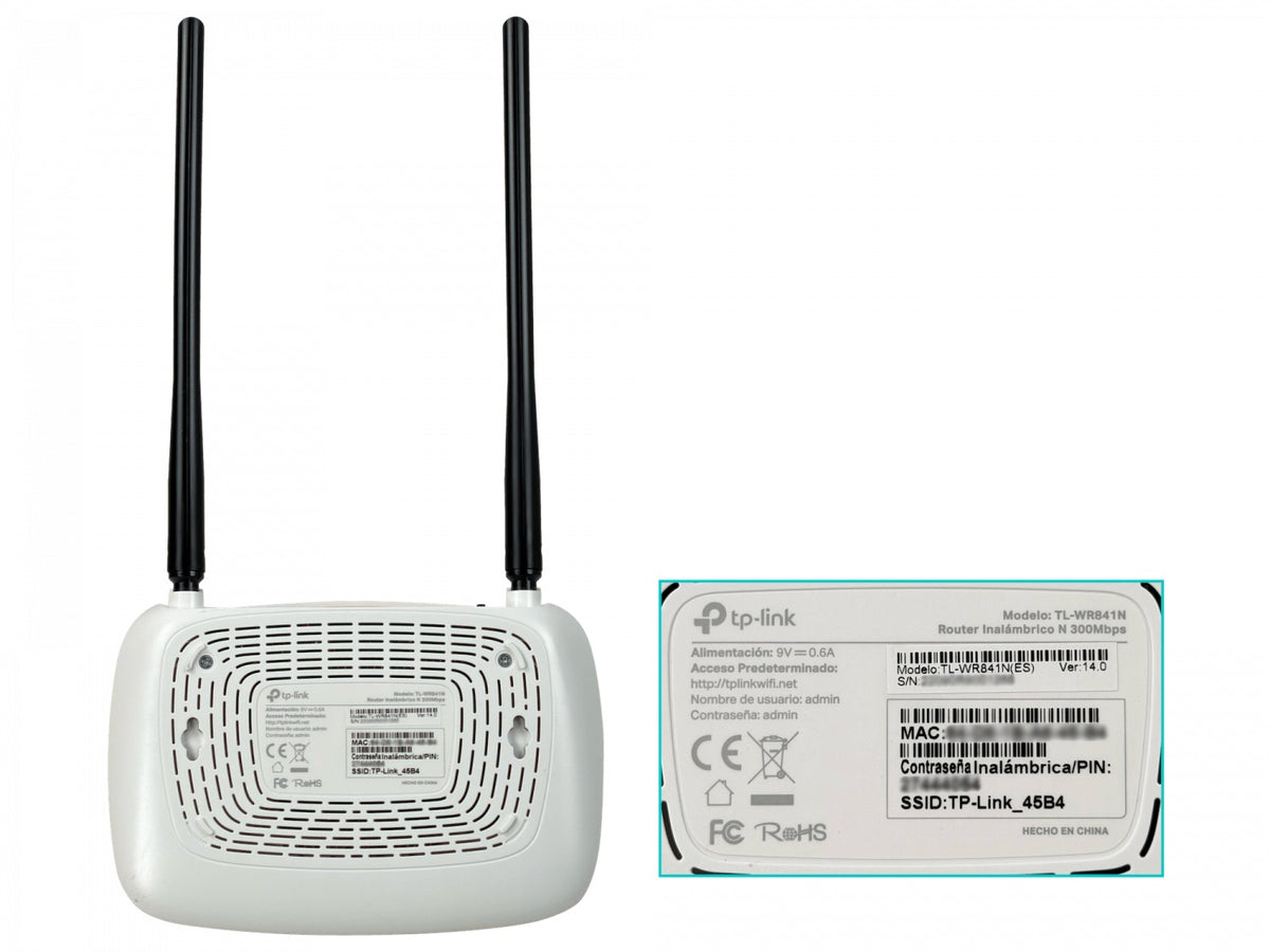 TL-WR841N TP-LINK Enrutador Inalámbrico N a 300Mbps, 2 Antenas Fijas de 5dBi, 4 Puertos LAN, 1 Puerto WAN, Banda 2,4GHz