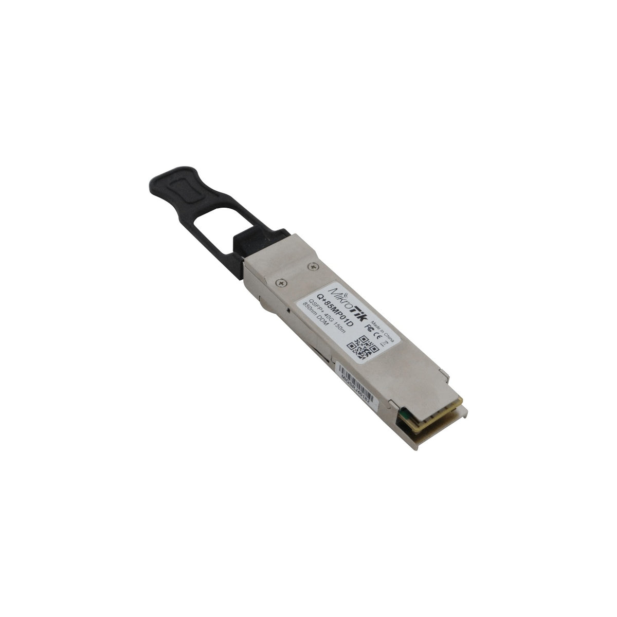 Q+85MP01D Transceptor MIKROTIK QSFP+ 40G multimodo 850 nm DDM, alcance 100 m, interfaz MTP/MPO, 4x10G