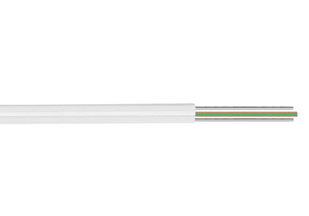 CFSP6 6-Hilos-G652D Blanca 500m Cable Exterior Planta Externa FTTH SM LSZH 4x2.5mm
